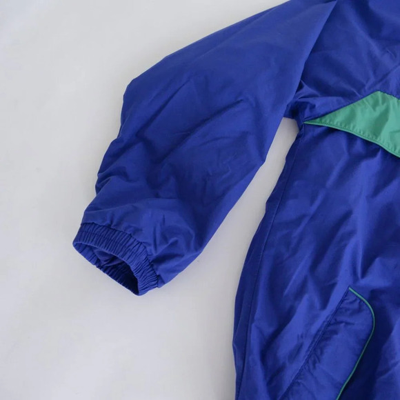 Vintage 90S Tourney Blue  And Green Lightweight Nautical Zip Up Nylon Jacket L - Picture 8 of 11